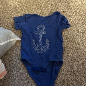 Nautical Blue Kids Bodysuit with Anchor Design